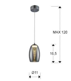 Lámpara colgante Nebula Schuller - 1 luz LED. Cromo