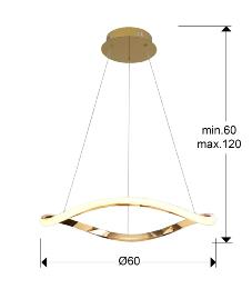 NAOS LAMPARA ORO ROSA 1 ARO D60 - ILUMINACION i3 By SCHULLER