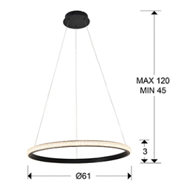 Colgante RING - Schuller - Ø61. Luz LED