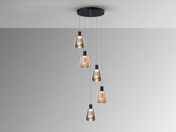 i3-CARISA- LAMPARA 5L NEGRO D40 - ILUMINACION i3 By SCHULLER