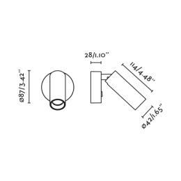 Aplique STAN SLIM 1L negro con interruptor Faro