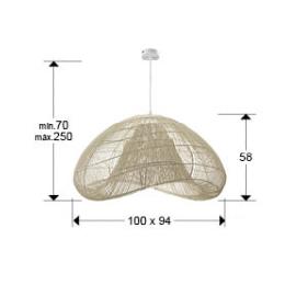 SABAH - LAMPARA RATAN BLANCO 100CM - SCHULLER
