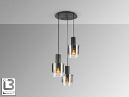 VENIZE LAMPARA 3L NEGRO-SMOKE - ILUMINACION i3 By SCHULLER