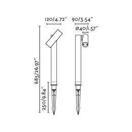 Estaca exterior SPY 435 LED Faro Barcelona