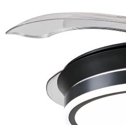 Ventilador Retractil Ambra-S Negro P&B - Motor DC. luz LED. 40-92cmØ.