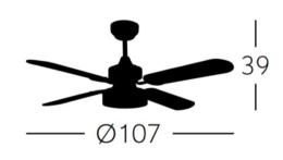Ventilador Bornan Marron Rustico Fabrilamp - 107cm.Ø