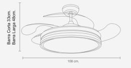 Ventilador Calima-2 MIMAX - Níquel - Motor DC Ø108cm LED