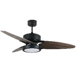 Ventilador Cross Negro Envejecido Fabrilamp - Motor DC Ø132cm