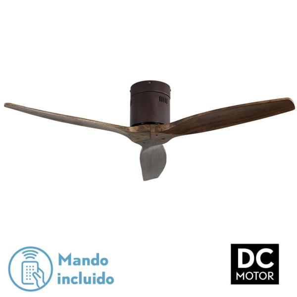 Ventilador AGUILON Marrón- Sin luz - Fabrilamp motor DC. 132cm.Ø