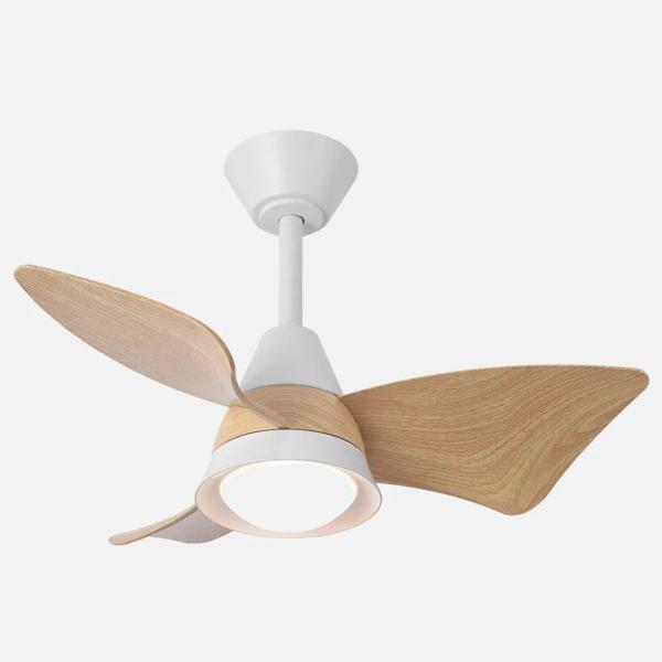 Ventilador Jaguar Blanco Haya Fabrilamp - Motor DC. 96cm Ø. Luz LED