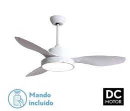 Ventilador HAYATE Blanco Fabrilamp  Motor DC, luz LED Ø120cm