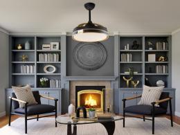 Ventilador Heron Schuller - Negro Oro Motor DC LED Dimable Ø106cm