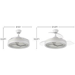 Ventilador JANDULA Blanco Fabrilamp - Motor DC Ø107cm