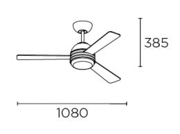 Ventilador Kai Leds-c4 - Motor DC. 108cm. Ø.