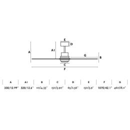 Ventilador LANTAU S FARO negro nogal 107cm. Ø