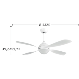 Ventilador Livorno Blanco Haya Fabrilamp - Motor DC Ø132cm