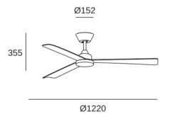 Ventilador SHADOW - Forlight. Luz LED Ø122cm