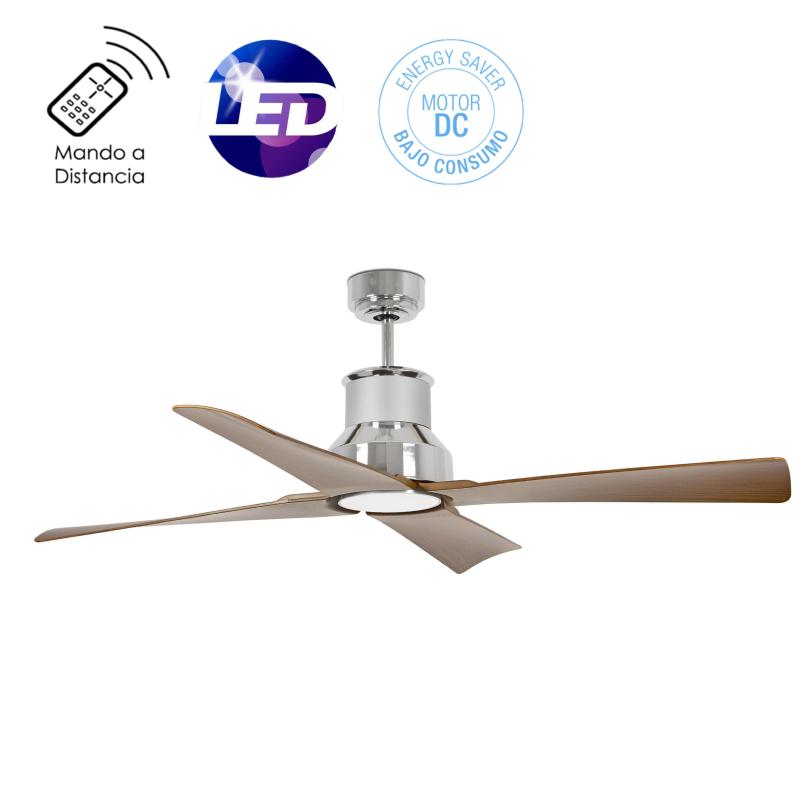 Ventilador Winche FARO - cromo luz LED. 127cm Ø.