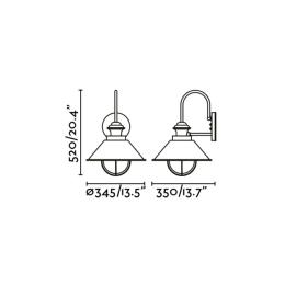 Aplique de exterior Nautica Faro - Ø34cm Marrón Óxido