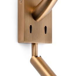 Aplique REM oro viejo mate/beige con lector LED Faro