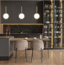 Colgante FICUS laton bola opal 1 x 30w g-9 - ALEMAR