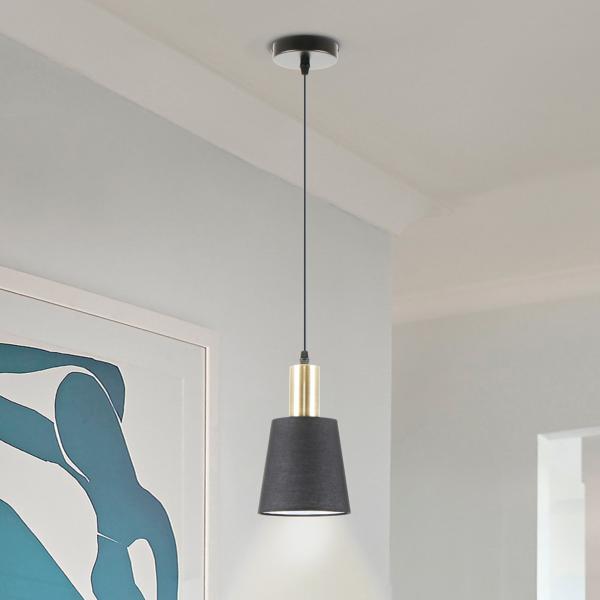 i3-GISELA-COLGANTE 1L NEGRO-LATON - ILUMINACION i3 By SCHULLER