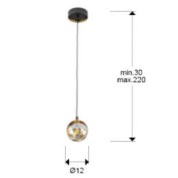 Colgante DARK ø12- Schuller. Bombilla LED G9