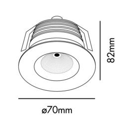 Empotrable LED Clear Faro - Aro blanco Ø 70mm IP 65