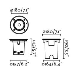 Empotrable suelo exterior GEISER 180 GU10 Bañador pared Faro