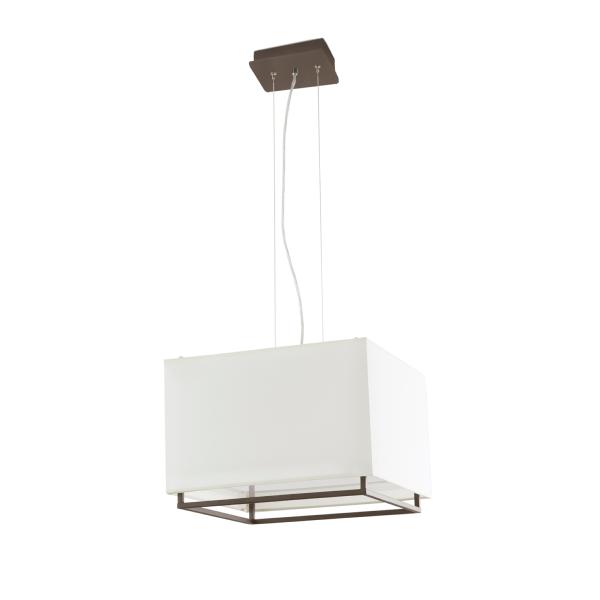 Lampara Vesper cuadrada marron Faro- Pantalla Beige