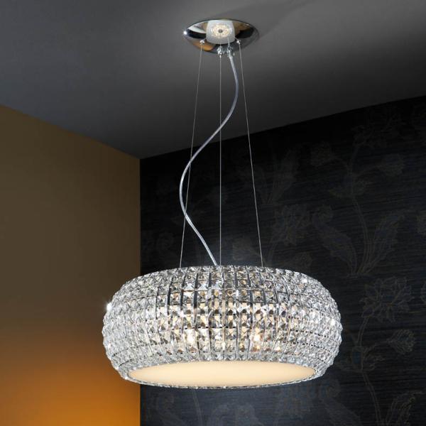 Lampara Diamond Schuller - Abalorios cristal - 54cm LED