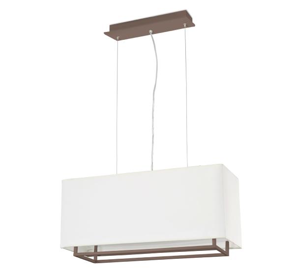 Lampara Vesper rectangular marron Faro- Pantalla Beige