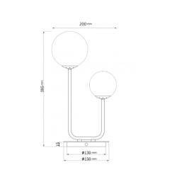 Sobremesa Cosmica Alemar - 2 Tulipas Bola Opal - 40x22cmm
