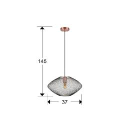 MELANY- LAMPARA 1L NEGRO-COBRE - ILUMINACION i3 By SCHULLER