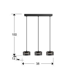 OLAIA LAMPARA 3L NEGRO-SMOKY - ILUMINACION i3 By SCHULLER