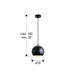 OLENA LAMPARA 1L -NEGRO/ORO - ILUMINACION i3 By SCHULLER