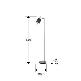 i3-GISELA- PIE SALON 1L NEGRO-LATON - ILUMINACION i3 By SCHULLER