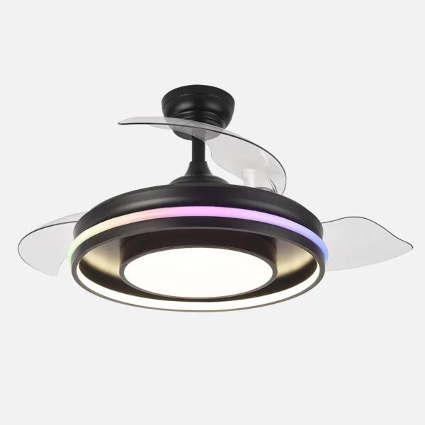 Ventilador Pitufo RGB Fabrilamp Negro - Motor DC Ø107cm