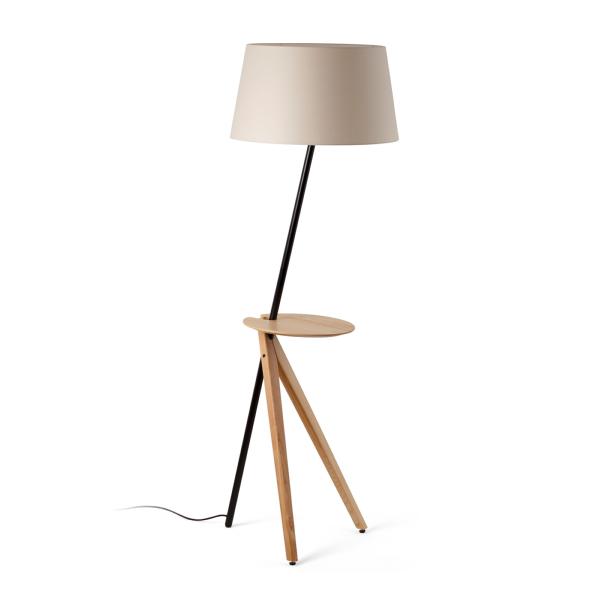 Lampara de pie tripode TREEWOOD con mesa fresno Faro