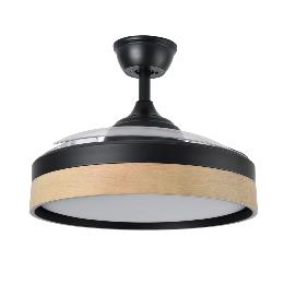 Ventilador Iglu Negro Madera - Fabrilamp. Motor DC Ø107cm