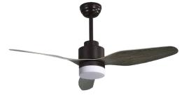 Ventilador GERONA Marrón Fabrilamp  Motor AC, luz LED Ø120cm