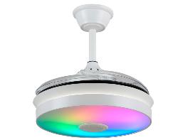 Ventilador MINA Blanco Mini Musical P&B - Motor DC Ø40-92cm Luz LED RGB