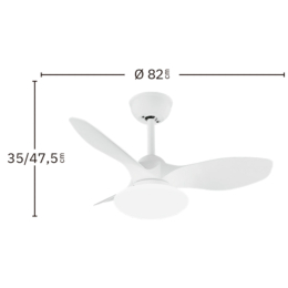 Ventilador Paramo Blanco Fabrilamp - Motor DC Ø82cm