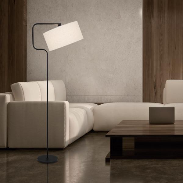 Lampara de pie Olfo Negro/Beige Alemar - Bombilla E27
