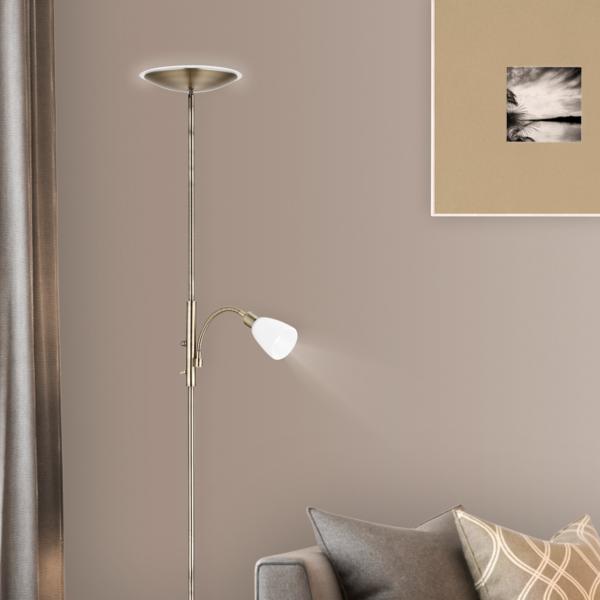 Lampara de pie Atos Cuero Alemar - Luz LED Regulable