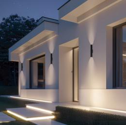 Aplique exterior ARBUS negro 2 x 25w gu10 - ip54 - ALEMAR