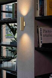 Aplique pared STAN 2 luces oro satinado Faro Barcelona  