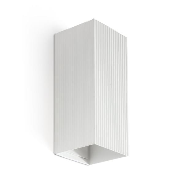 Aplique LUNE 2 Luces cuadrado blanco estriado Faro