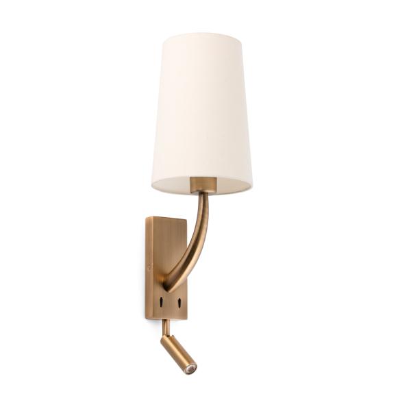 Aplique REM oro viejo mate/beige con lector LED Faro