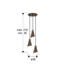 i3-BERA- LAMPARA 3L -MARRON - ILUMINACION i3 By SCHULLER